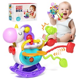 Aiqi Baby Sensory Montessori Toys for 18+ Months,Pull String Activity Toy for Toddlers,Silicone Babies Teething Toys,Travel Toys for 1 2 Year Old Boy Girl.Birthday Gifts for 6 9 12 18 Month