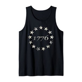 13 Star Flag Betsy Ross Distressed American Flag 1776 USA Tank Top