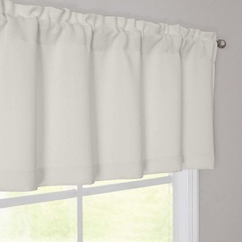 OWENIE Natural Valance for Window, Light Filtering Small Kitchen Curtain for Bedroom/Living Room, Rod Pocket Privacy Short Solid Modern Window Treatment Valance RV Bunk Panels, 1 Panel Each 60"Wx18"L