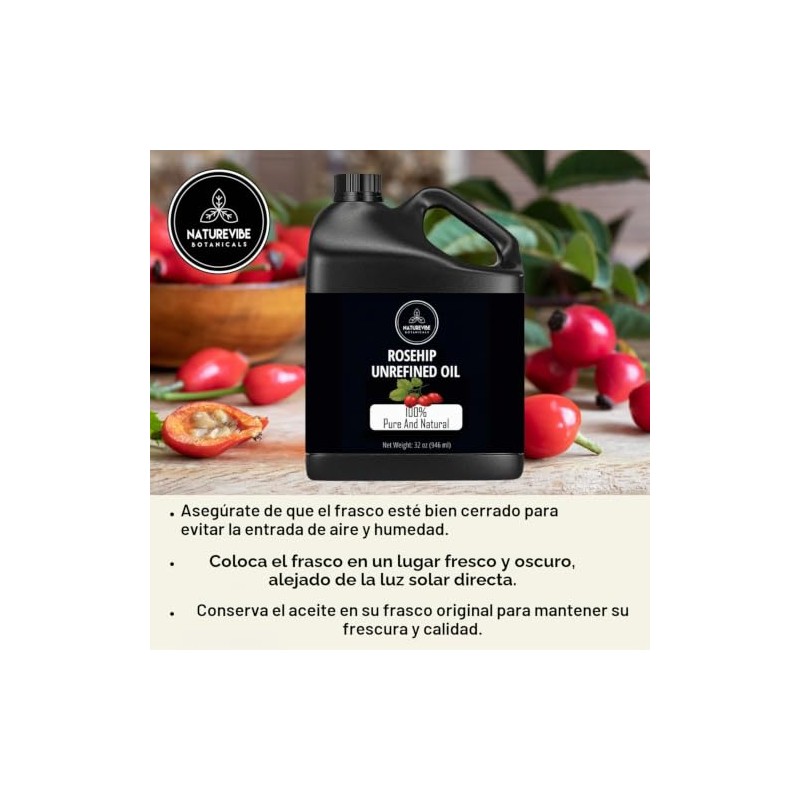 Aceite de rosa mosqueta sin refinar (32 oz)