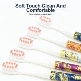 Premium Adult Manual Soft Bristle Toothbrush- 5-Pack, Ultra Soft Bristles, Ergonomic Handle, Dentist Recommended for Gum Care and Plaque Removal, Eco-Friendly Materials (Multiple Colors)