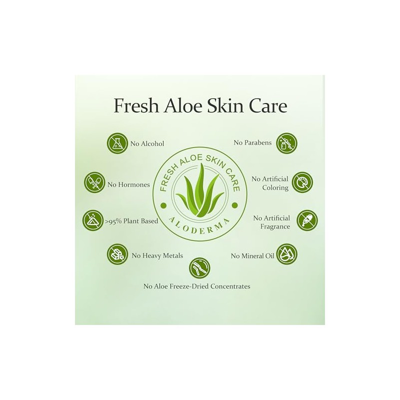 Aloderma- Hidratante facial iluminador con 75% de aloe vera orgánico: