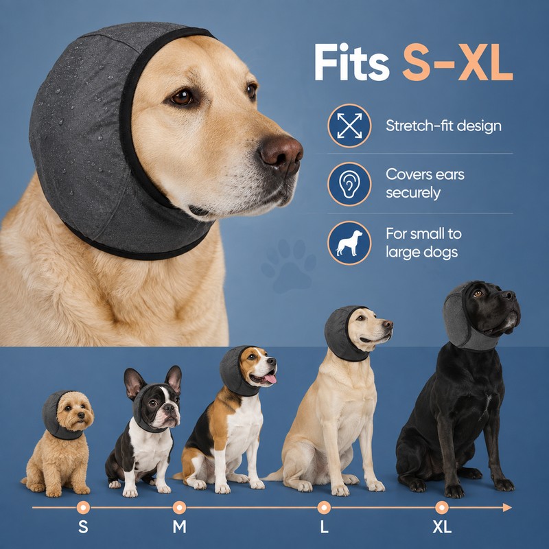 Waterproof Dog Ear Muffs for Grooming & Swimming – Noise-Reducing