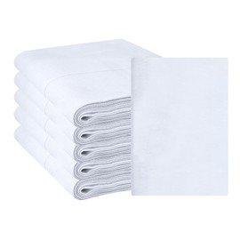Linteum Textile Birdseye Cloth Diaper Rags [Pack of 12/ White] - 12 x 16 Inch Reusable Diaper Rags for Cleaning, 100% Cotton, 2-4-2 Ply Prefold Cloth Diapers