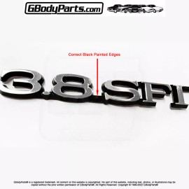 Gbodyparts 84-87 Grand National 3.8 SFI Turbo Adhesive Backed HOOD Script Emblem w/ Black