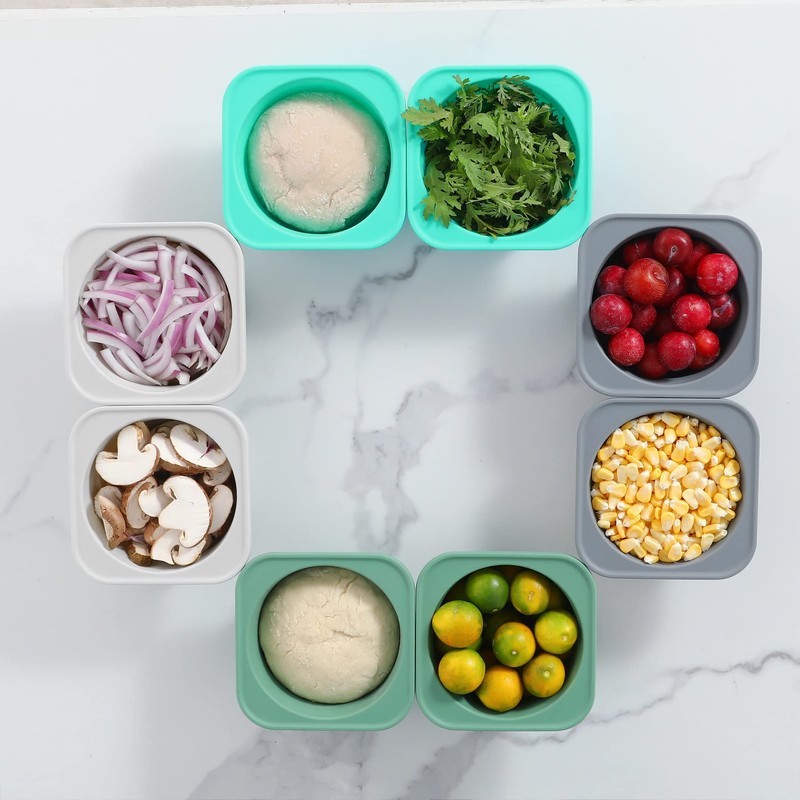 KEVJES Silicone Dough Proofing Proving Containers with Air-tight Lids-4 pack-500ml