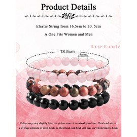 Adramata Pack of 3 8 mm Natural Gemstone Bracelet for Women Men Chakra Bracelet Protection Bracelets Jewellery Stackable Bracelet Set Beads Stretch Bracelet, Stone