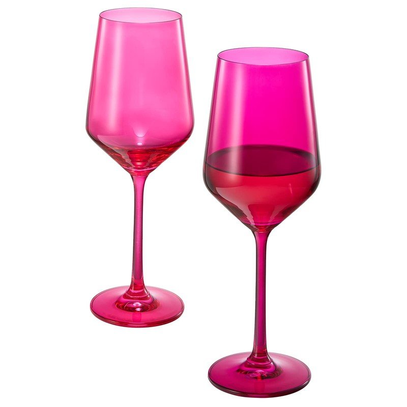 Hot Pink Wine Glasses | Set of 2 | Magenta