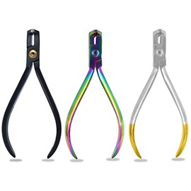 AAProTools Set of 3 TC Distal End Cutter Orthodontic Pliers # 16 Tungsten Carbide ; Premium Grade (Black-Multi Rainbow- Gold) Color