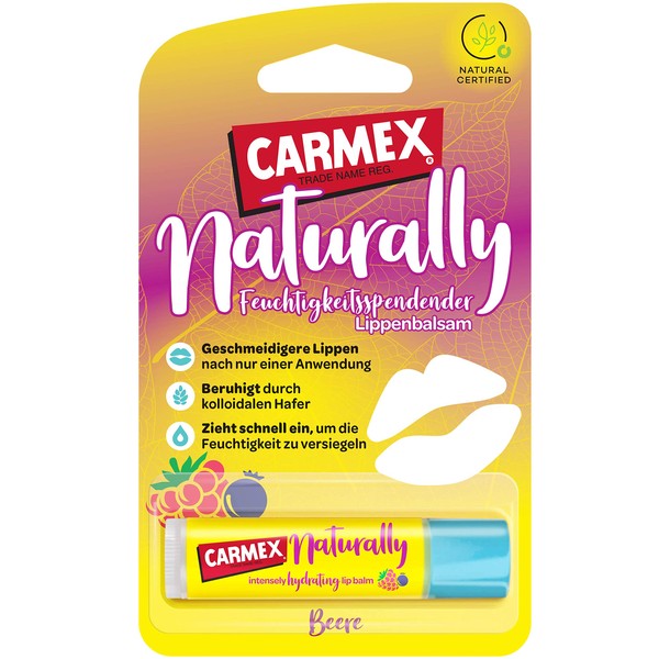 Carmex Naturally Stick Berry - The Natural Lip Care for a Smooth Result - 1 Piece of 4.25 g