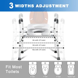 Deewow Deewow 28 inchs Raised Toilet Seat with Handles