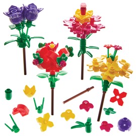 Baker Ross FN410 Bouquet Building Bricks - Pack of 4, Party Bag Fillers for Kids, Building Kits for Kids