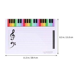 2pcs Note Whiteboard Dry Erase Music Lap White Board Erasable Writing Staff Write Musical Notes Double Sided Magnetic Whiteboard Teaching Practice Board White Music