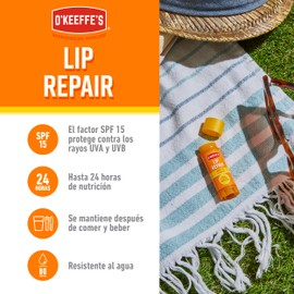 O'Keeffe's Lip Repair FPS 15 Reparatur-Lippenbalsam für trockene und rissige Lippen – 24h Feuchtigkeit