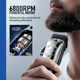 SUPRENT Cordless Hair Clippers for Men Professional Hair Cutting Trimmer with LED Display Trimmer for Barbers & Home Use