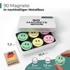YOURGANIZE 90 Smileys Magnets, Diameter 30 mm, Ideal as a