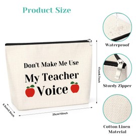 Teacher Gifts for Women Cosmetic Bag Teacher Appreciation Gifts Graduation Gift for Teacher from Student Teachers Day Gift Christmas Thanksgiving Birthday Gift for School Teacher Makeup Travel Pouch