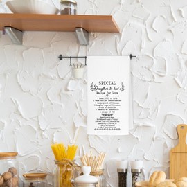 THDSE for Daughter in Law Kitchen Towels, Speicial Daughter in Law's Recipe for Love Dishcloth, Housewarming Dish Towel Hand Towels, 16x24 Inch