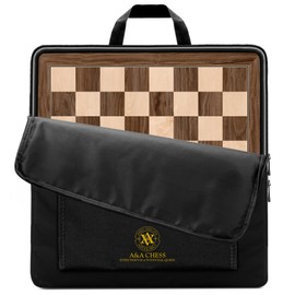 A&A 21.25" Professional Wooden Tournament Chess Board/Walnut & Maple Inlaid / 2.25" Squares w/o Notation