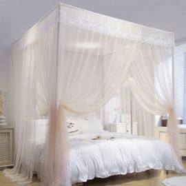 Yellow Lace Curtain-Style Mosquito Net Bed Mosquito Net (150x200cm)