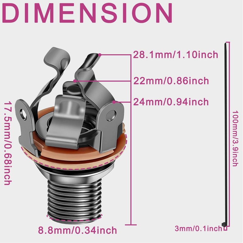MKBKLLJY 2 Pcs Guitar Output Jack Multi Contact 1/4" Mono