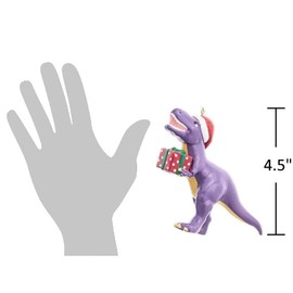 The Bridge Collection 4.5¨ Purple T-Rex Christmas Ornament - Fun Dinosaur Decoration