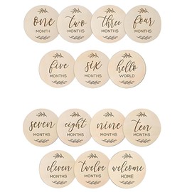 7 Pcs Double-Sided Baby Milestone Cards ， Baby Monthly Cards，Monthly Growth Tracking Signs for Newborns