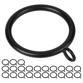 1.5-Inch Inner Diameter Metal Curtain Rings with Eyelets,Fits Up to 1 1/4-Inch Rod Wire Diameter 4.5mm (Black-24pcs)
