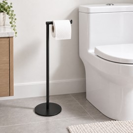 Free Standing Toilet Paper Holder, Stainless Steel Rustproof Tissue Roll Stand for Bathroom