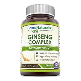 Pure Naturals Ginseng Coreano 1000mg 120 Cápsulas