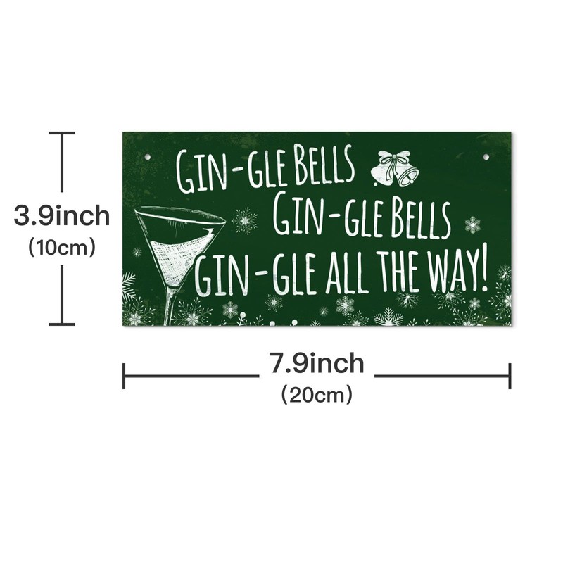 Second Ave Funny Gin-gle Bells Christmas Xmas Wooden Hanging Decoration