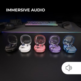 MARS GAMING MHIB2, Bluetooth 5.4 Kopfhörer, Immersiver Klang, Ergonomisches Halbtransparentes und Ultrakompaktes Design, 24 Stunden Wiedergabe, Kabellose Ohrhörer mit Etui und LED-Anzeige, Blau​