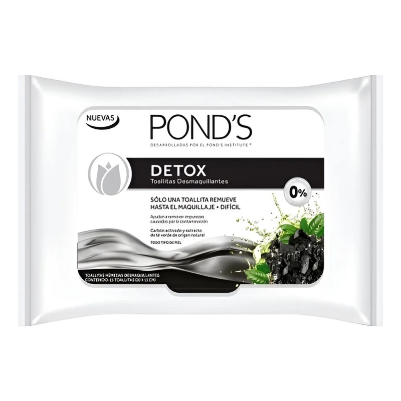 Toallitas Desmaquillantes Pond's Detox - 25 Unidades **