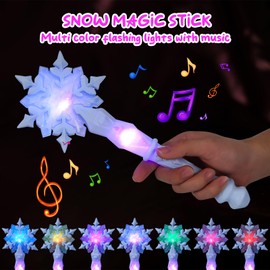DEARMAMY Snowflake Winter Party Wand Luminous Snowflake Wand Toy Luminous Snowflake Wand Toy Perfect Costume Accessory for Kids Girls