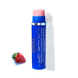 MODE Strawberry Flavored Lip Savior Balm, Soothing Moisturizing Conditioning Softenting Natural Skincare, Sweet Almond, Castor and Coconut Oils, Organic Shea Butter, Made in USA