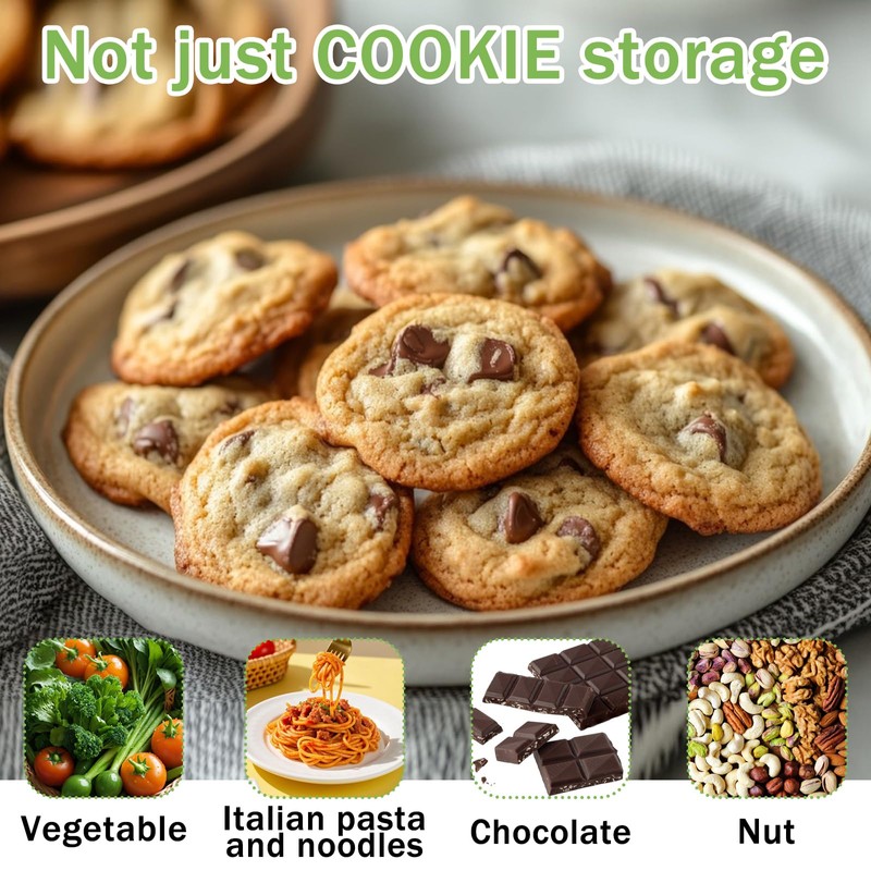 FMOACEN 4-Layer Airtight Cookie Storage Box with Handle and Lid