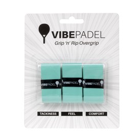 VIBEPADEL - Grip 'n' Rip Padel Overgrip - Non-Slip Sticky Feel for Padel Rackets, Pickleball, Squash, Badminton - Pack of 3 - Multiple Colours (Teal)