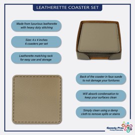 Style In Print Leather Engraved Drink Coaster Set of 6 for That 1 Dog The Change Forever Pets Dogs Housewarming Gifts Khaki, LCOST_KEVD431_K