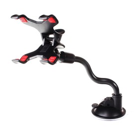 POPETPOP Car Smartphone Holder, Dashboard Suction Cup Type, Strong Suction, Long Arm, Flexible, Shock Absorption, Anti-Slip, Convertible