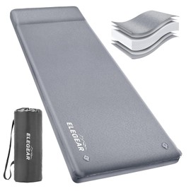 Elegear Self Inflating Camping Sleeping Pad, 3.1'' Ultra Thick Memory Foam Camping Pad with Pillow & Embossed Surface Design, 20s Fast Inflating Insulated Sleeping Pad for Camping/Travel/Tent/Car