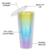 Luxfuel 24 oz DIY Studded Tumbler with Lid and Straw,