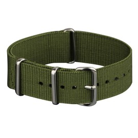 Infantry Nato Watch Strap 22mm Green Nylon Watch Band for Men Military Watchband Replacement w/ 4 Rings