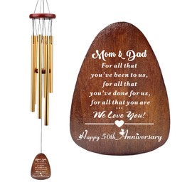 50th Anniversary Present for Parents, Happy 50th Anniversary Wind Chime, Parents 50 Years of Marriage, Mom and Dad Golden Wedding Gifts for Mom and Dad Parents