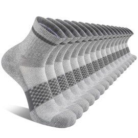 COOVAN Mens Atheltic Quarter Socks Cotton Thick Cushioned Moisture Wicking Running Sports Work Socks(8 Pairs)