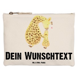 Mr. & Mrs. Panda Giraffe Make-Up Bag with Child, White Personalised, Hand Drawn