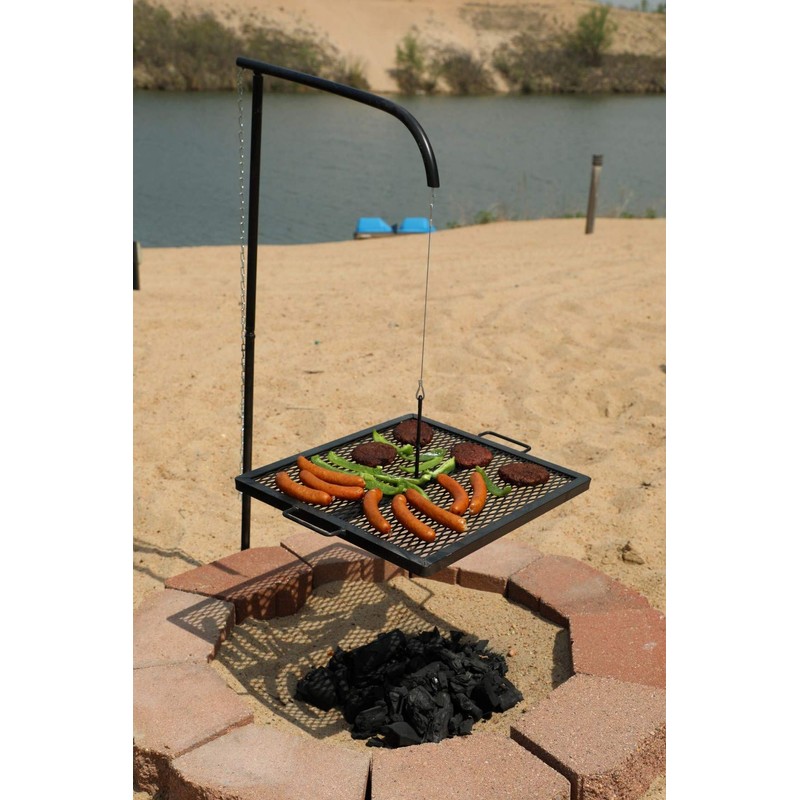 GameMaker Open Fire Swing Grill | Portable Camping Grill |