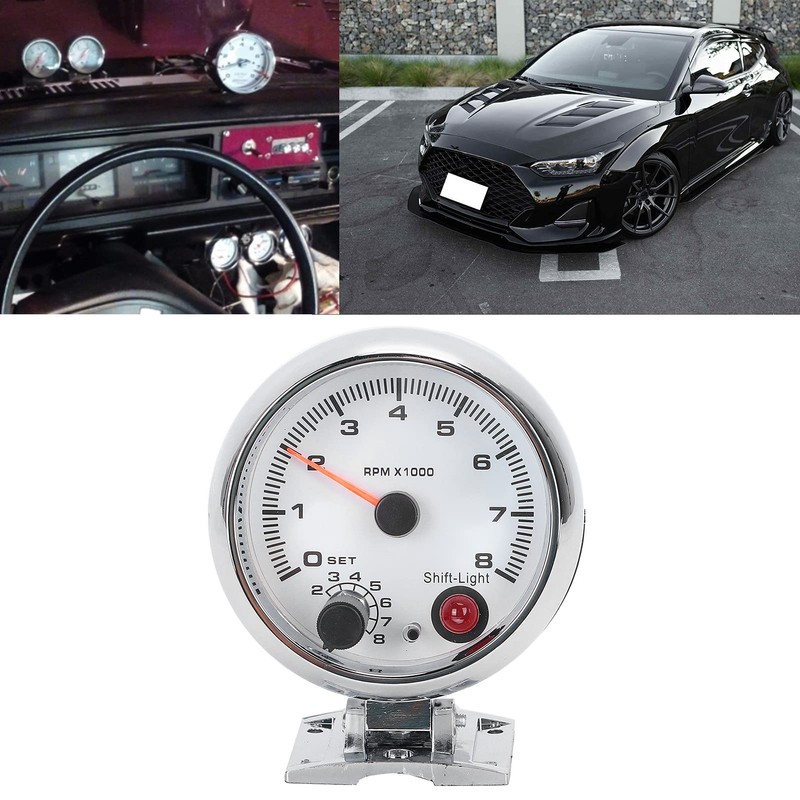 Automotive Tachometer, 7 Color Background Lights Car Tacho Gauge Meter
