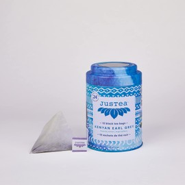 JusTea KENYAN EARL GREY | Pyramid Compostable Tea Bags | Black Tea | 12+ Cups | High Caffeine | Award-Winning | Fair Trade | Non-GMO