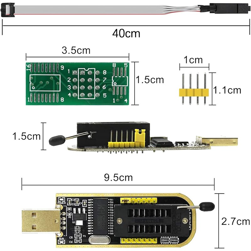 CH341A STC Flash 24 25 EEPROM BIOS Writer USB Programmer