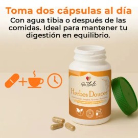 Diente de Len con T Verde Herbes Douces Ga Tlali 60 Cpsulas  Detox Natural, Apoyo Digestivo y Energa Saludable                                        